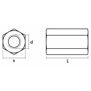 Förlängningsmutter M12 5St Din6334