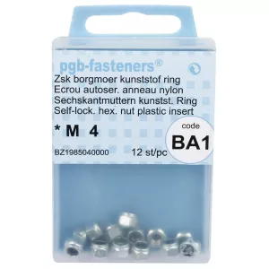 Låsmutter M4 12St Din985 Förzinkad Nyloc