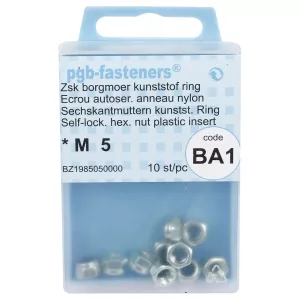 Låsmutter M5 10St Din985 Förzinkad Nyloc