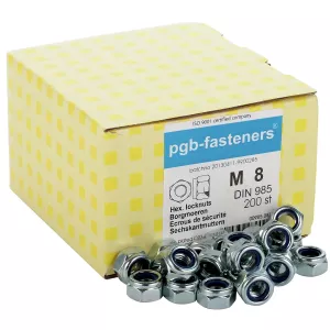 Låsmutter M8 200St (1,00Kg/Pak) Din985 Nyloc
