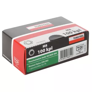 Låsmutter M8 Rf A2-70 100St Din985 Nyloc Vaxat