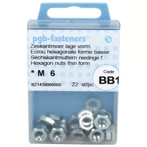 Mutter Låg M6 22St Din439B Förzinkad