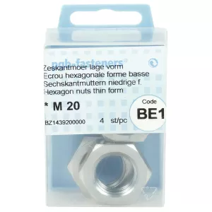 Mutter Låg M20 4St Din439B Förzinkad