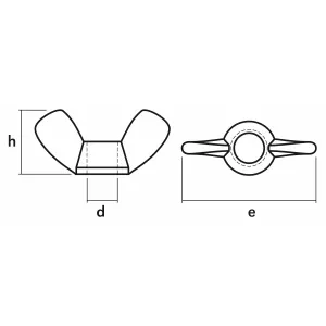 Vingmutter M12 5St Din315