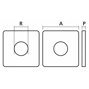 Fyrkantsbricka M24 25St (5,7Kg/Box) 80X80X5