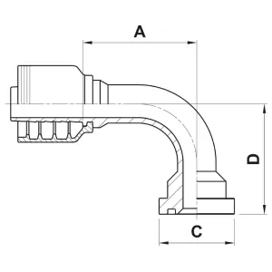 Pressnippel Sae-3000Psi 71,4Mm-2 90