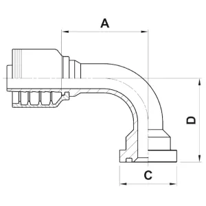Pressnippel Sae-6000Psi 54Mm-1 90