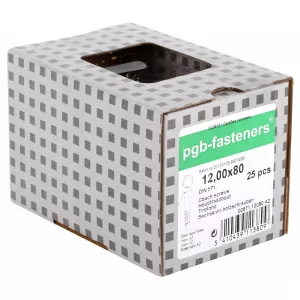 Fransk Träskruv 12X80 25St A2 Rostfri Ce Din571