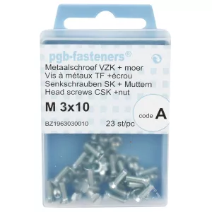 Försänkt Huvud Skruv M3X10 23St Din965