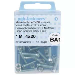 Försänkt Huvud Skruv M4X20 15St Din965