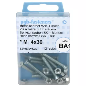 Försänkt Huvud Skruv M4X30 12St Din965