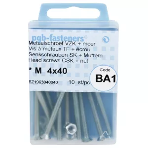 Försänkt Huvud Skruv M4X40 10St Din965