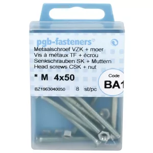 Försänkt Huvud Skruv M4X50 8St Din965