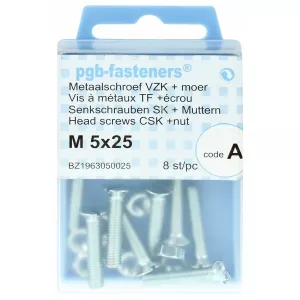 Försänkt Huvud Skruv M5X25 8St Din965