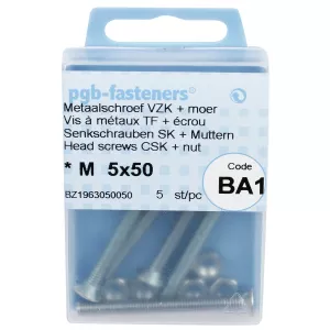 Försänkt Huvud Skruv M5X50 5St Din965