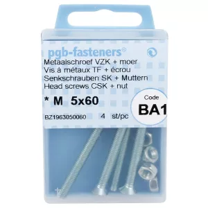 Försänkt Huvud Skruv M5X60 4St Din965