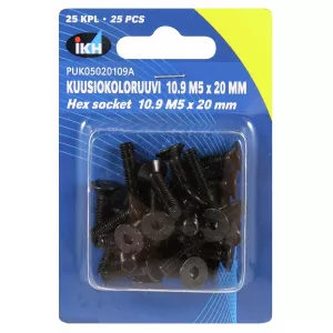 Insexskruv M5X20 10.9 25St Försänkt Din7991