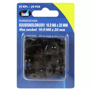 Insexskruv M6X20 10.9 25St Försänkt Din7991