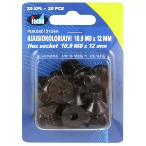 Insexskruv M8X12 10.9 20St Försänkt Din7991