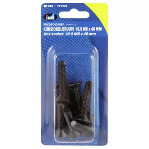 Insexskruv M8X40 10.9 10St Försänkt Din7991