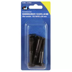 Insexskruv M10X60 10.9 5St Försänkt Din7991