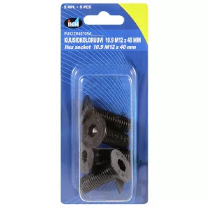 Insexskruv M12X40 10.9 5St Försänkt Din7991