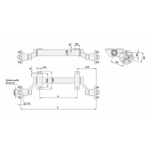 Obromsad Axel 750Kg A1040 4X100