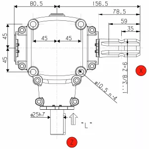 Vinkelväxel R035 2,75:1