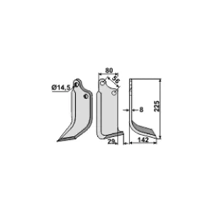 Fräskniv Höger Maschio Bi C 225X142X80