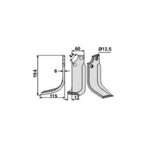 Fräskniv Vänster Maschio Ks,A,E 194X115X60