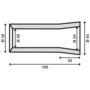 Koniskhylsa 1 44X38X34X28X100Mm