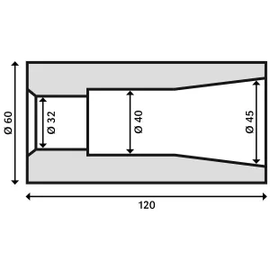 Koniskhylsa 2 60X60X45X32X120Mm