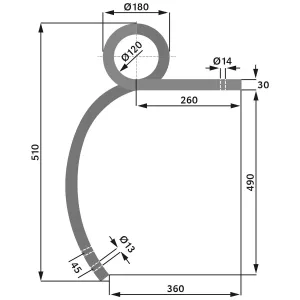 Kultivator Pinne 30X30X510 Väns.