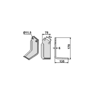 Fräskniv Höger Kuhn 170X135X75