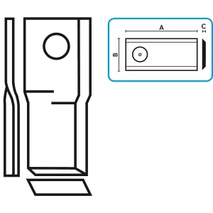 Knivlapp 131X50X4X20,5/23 Taarup
