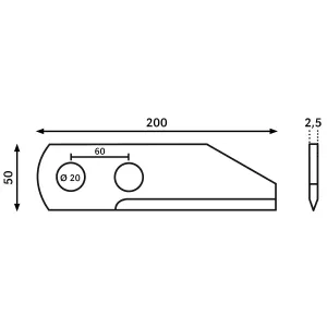 Rekord Roterande Kniv 200X50X2,5X20
