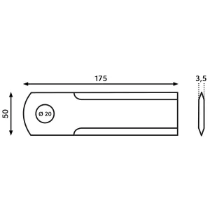 Rekord Roterande Kniv 175X50X3,5X20