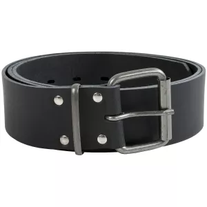 Bälte 130Cm Grus Svart Läder