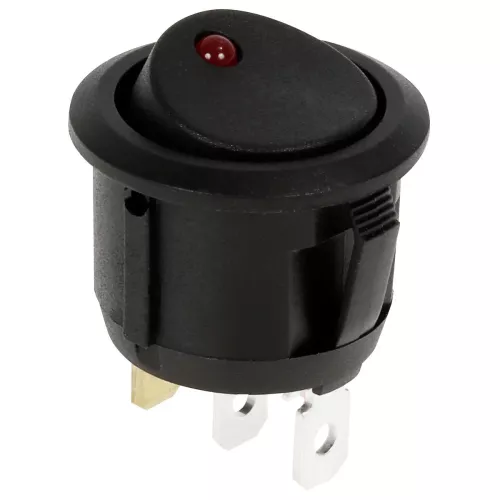 Brytare On/Off 24V Rund Röd