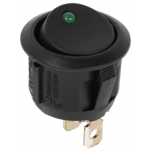 Brytare On/Off 24V Rund Grön