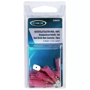 Vattentäta Flaststift Röd 10St 6,35Mm Hane