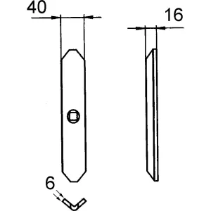 S-Pinnen Spets Rak 6X40X215
