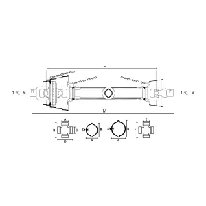 Kraftöverföringsaxel Wwe2480 1.3/8-6 Vidvinkel