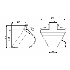 Dikesskopa 12" 305Mm För Tarmo