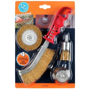 Stålborstsats 4St Handborste,50+75Mm Koppborste