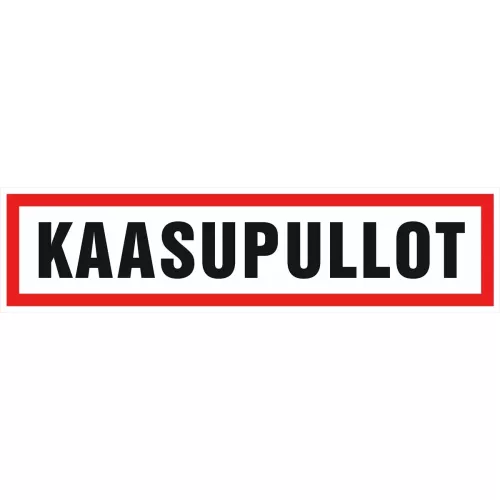 Skylt Kaasupullot 400X100Mm