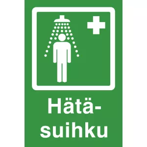 Skylt Hätäsuihku 200X300