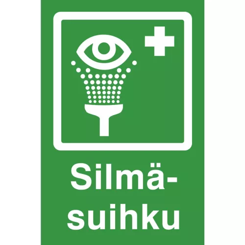 Skylt Silmäsuihku 200X300