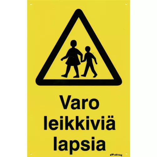 Skylt Varo Leikkiviä Lapsia 200X300
