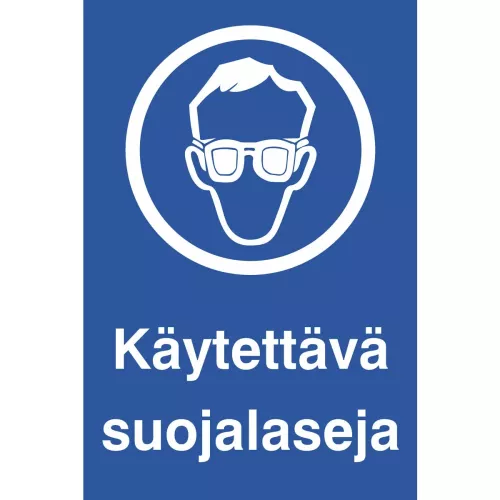 Skylt Käytettävä Suojalaseja 200X300